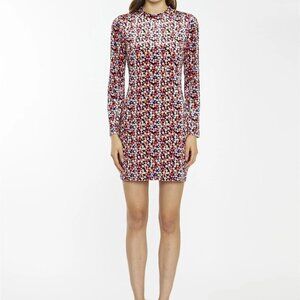 Glamorous Velvet Long Sleeve Floral Mini Dress